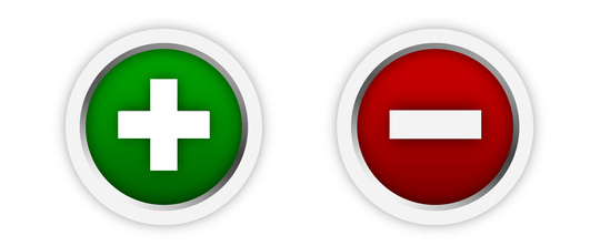 Positive-Negative Icon / Button / Symbol | 3D Rendering